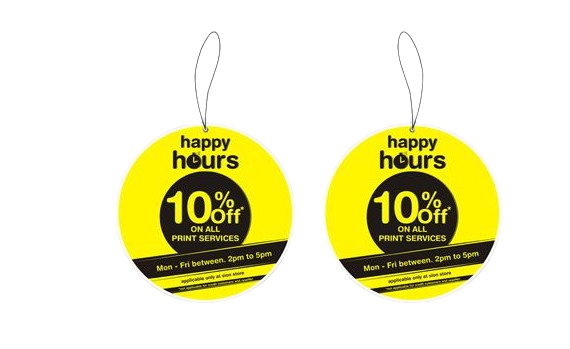 Printed dangler sample